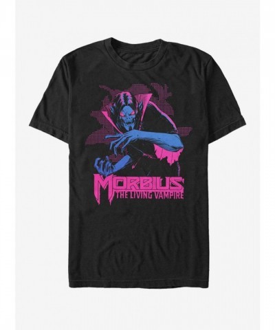 Marvel Neon Morbius Men's T-Shirt - Soft Black