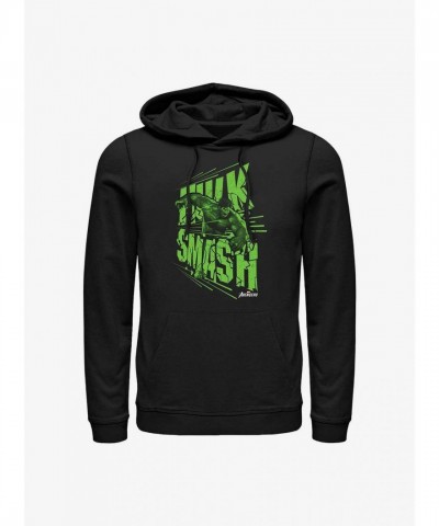 Marvel Men's Hulk Smash Dash Cotton Blend Hoodie - Black Marvel Men's Hulk Smash Dash Cotton Blend Hoodie - Black