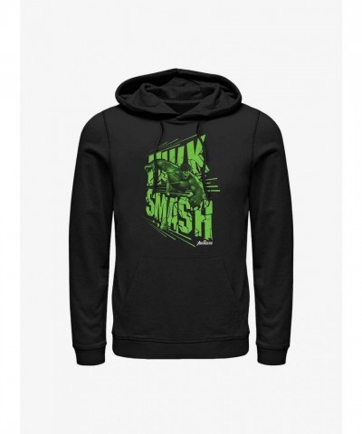Marvel Men's Hulk Smash Dash Cotton Blend Hoodie - Black