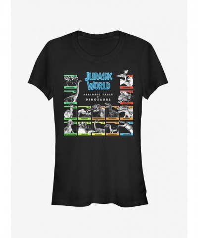 Dinosaur Periodic Table Girls T-Shirt - Black