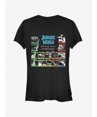 Dinosaur Periodic Table Girls T-Shirt - Black