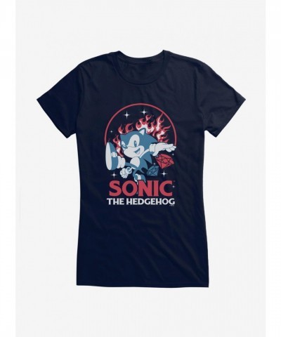 Sonic Girls Fire and Gems Graphic Tee