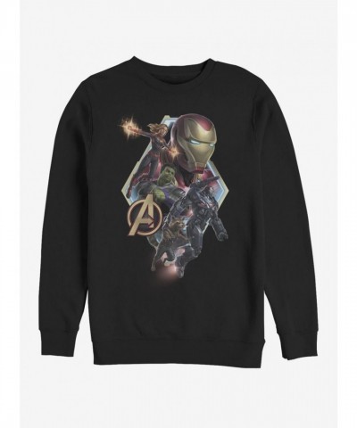 Marvel's Avengers Endgame Diamond Graphic Black Sweatshirt for Men