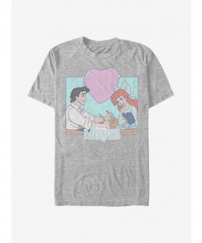 DisAndey Men's The Little Mermaid Eric and Ariel Cartoon Grey T-Shirt DisAndey Men's The Little Mermaid Eric and Ariel Cartoon Grey T-Shirt