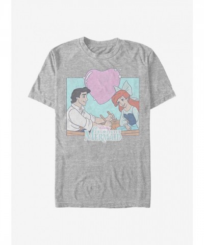 DisAndey Men's The Little Mermaid Eric and Ariel Cartoon Grey T-Shirt