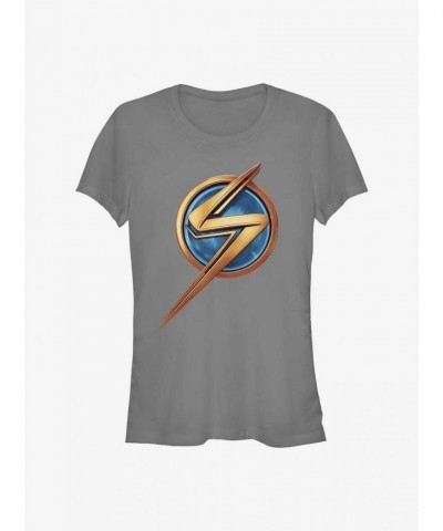 Ms. Marvel Grey Logo T-Shirt for Girls - Lightweight Cotton