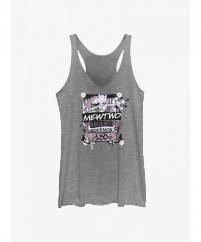 Pokemon Mewtwo Battle Ready Grey Tank Top for Girls