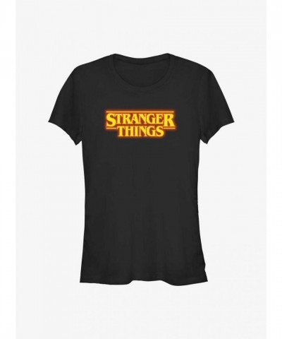 Stranger Things Graphic Tee for Girls - Black