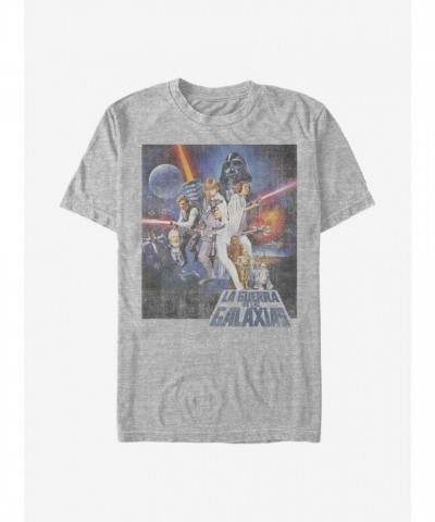 Star Wars A New Hope Galaxy War Poster Tee - Unisex Grey