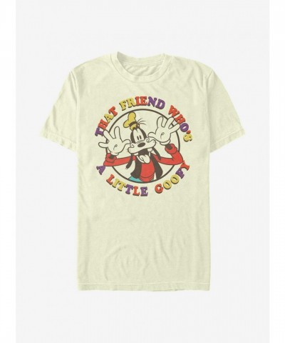 Disney Goofy Beige T-Shirt - Lightweight Men's Tee