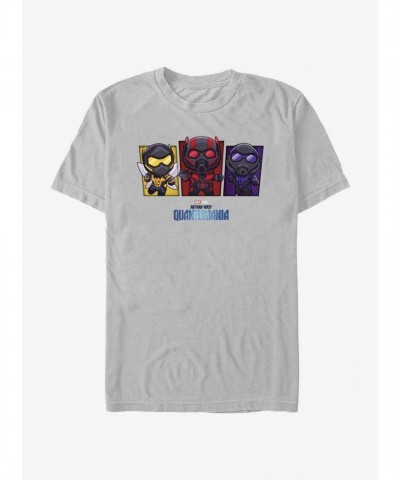 Marvel Ant-Man and the Wasp Quantumania Chibi Heroes T-Shirt - Men's Silver Edition