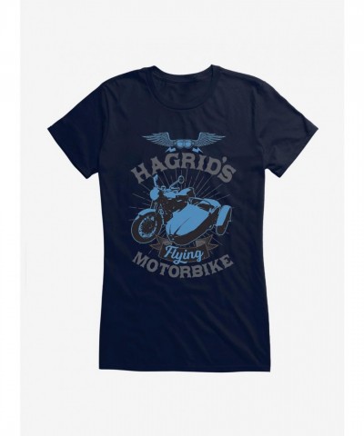 Harry Potter's Flying Motorbike Graphic Tee for Girls - Blue Junior Size