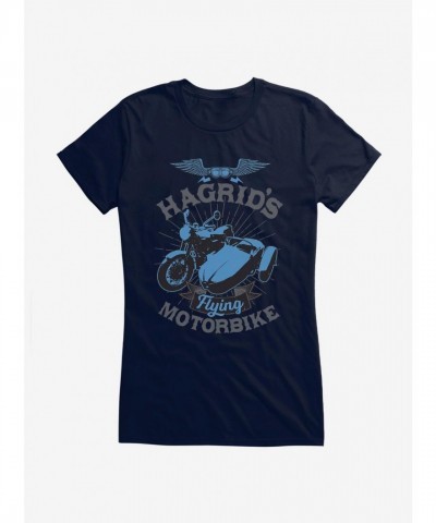 Harry Potter's Flying Motorbike Graphic Tee for Girls - Blue Junior Size
