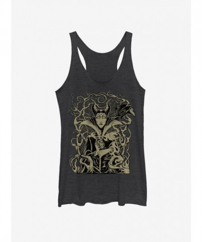 Disney Maleficent Villainess Curse Graphic Tank Top for Girls - Black