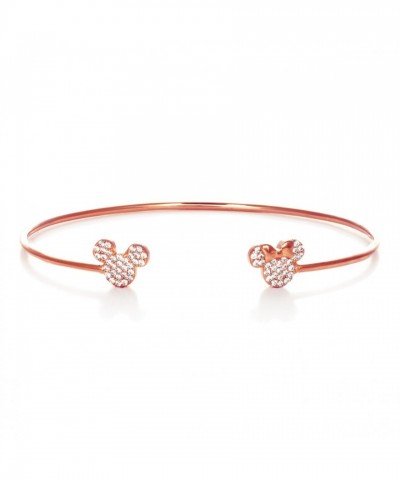Mickey Minnie Mouse Rose Gold Cuff Bracelet by CRISLU for Women