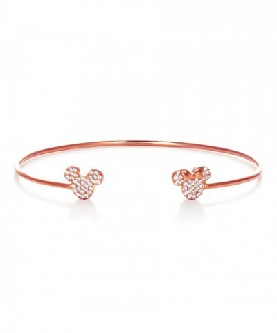 Mickey Minnie Mouse Rose Gold Cuff Bracelet by CRISLU for Women