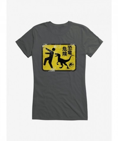 Jurassic World Dominion Safety Sign Junior Girls T-Shirt