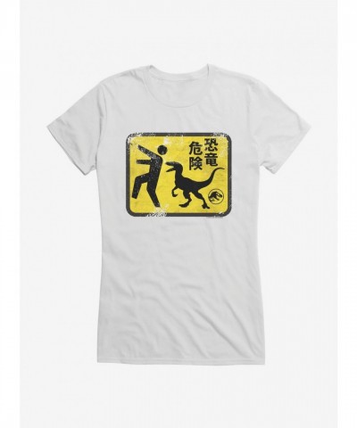 Jurassic World Dominion Safety Sign Junior Girls T-Shirt