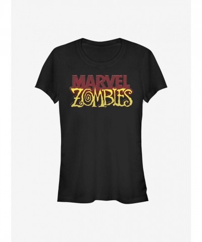 Marvel Zombies Graphic Logo T-Shirt for Girls - Black