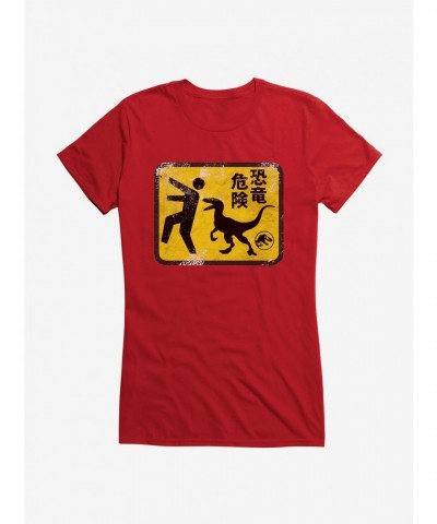 Jurassic World Dominion Safety Sign Junior Girls T-Shirt