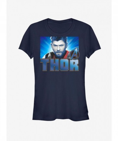 Marvel's Avengers Endgame Thor Gaze Cotton T-Shirt - Blue for Girls