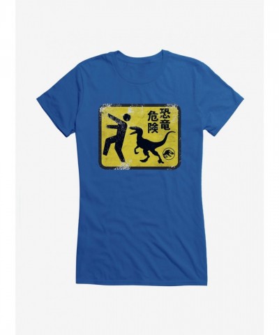 Jurassic World Dominion Safety Sign Junior Girls T-Shirt