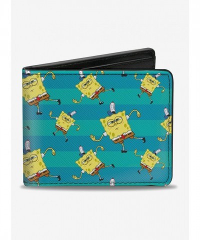 SpongeBob SquarePants Dance Pattern Premium Vegan Leather Bifold Wallet