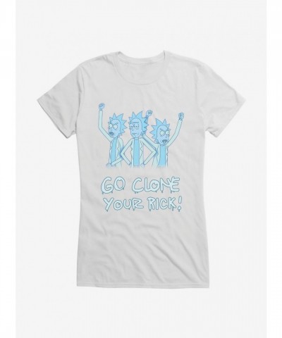 Rick And Morty Holographic Clones T-Shirt for Girls