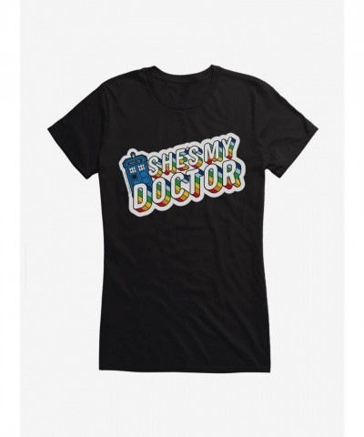 Doctor Who 13th Doctor She's My Hero Girls Lightweight Tee