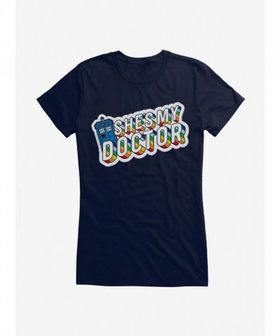 Doctor Who 13th Doctor She's My Hero Girls Lightweight Tee