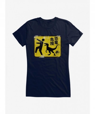 Jurassic World Dominion Safety Sign Junior Girls T-Shirt