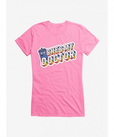 Doctor Who 13th Doctor She's My Hero Girls Lightweight Tee
