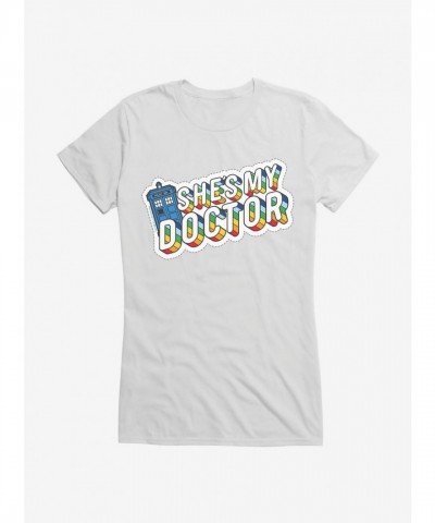 Doctor Who 13th Doctor She's My Hero Girls Lightweight Tee