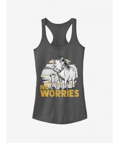 Disney Junior Girls Cotton Lion King No Worries Club Tank Top - Black