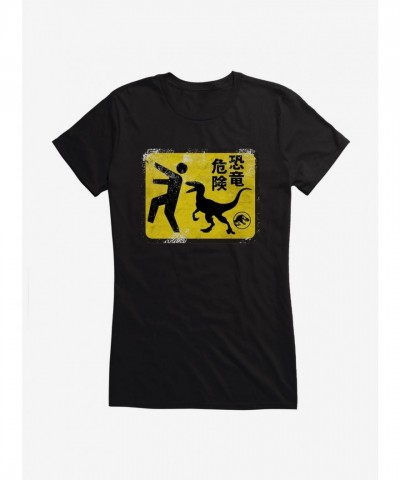 Jurassic World Dominion Safety Sign Junior Girls T-Shirt