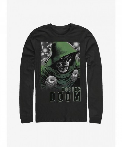 Marvel Doom Gloom Long-Sleeve T-Shirt - Men's Black Cotton Tee