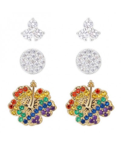 Lilo & Stitch Rainbow Zirconia Earring Trio for Women