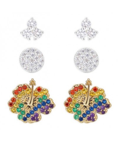Lilo & Stitch Rainbow Zirconia Earring Trio for Women