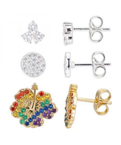 Lilo & Stitch Rainbow Zirconia Earring Trio for Women