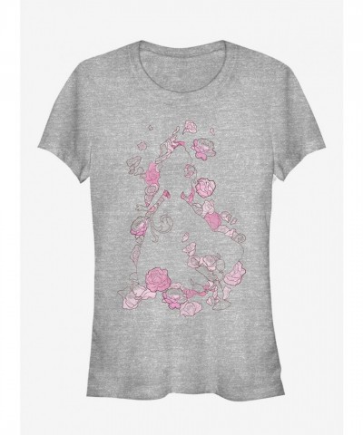 Disney Belle Silhouette Lightweight T-Shirt for Girls - Grey Disney Belle Silhouette Lightweight T-Shirt for Girls - Grey
