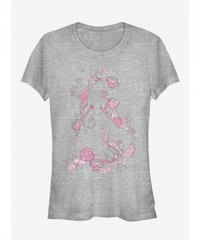 Disney Belle Silhouette Lightweight T-Shirt for Girls - Grey