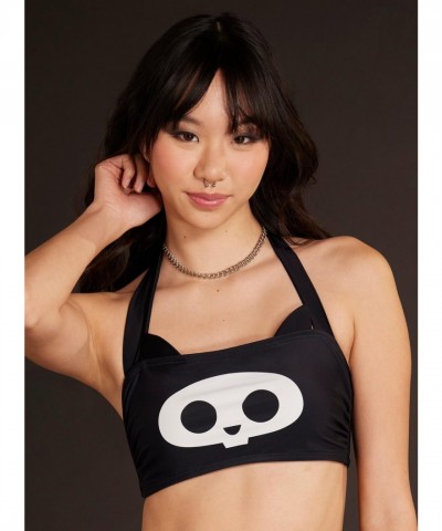 Skelanimals Halter Swim Top for Girls - Kit Design with Adjustable Straps Skelanimals Halter Swim Top for Girls - Kit Design with Adjustable Straps