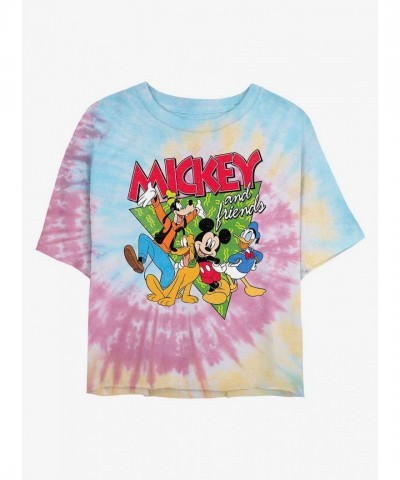Disney Funky Bunch Mickey Mouse Tie Dye Crop T-Shirt for Girls - Multi