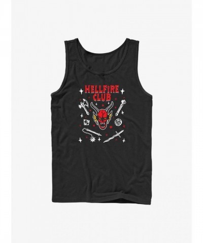 Stranger Things Hellfire Club Logo Cotton Tank - Men's Black