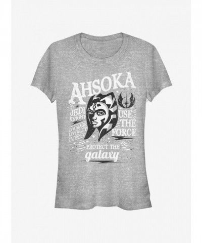 Star Wars The Clone Wars Ahsoka T-Shirt for Girls - Grey