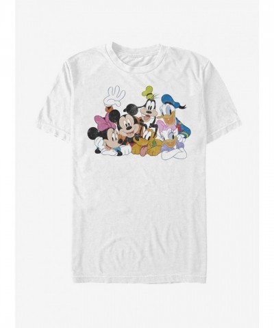 Disney Mickey Mouse Group T-Shirt for Men - White Comfortable Cotton