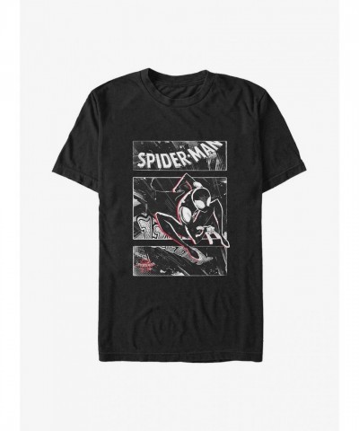 Marvel's Miles Morales Swinging Panels Big & Tall T-Shirt - Black