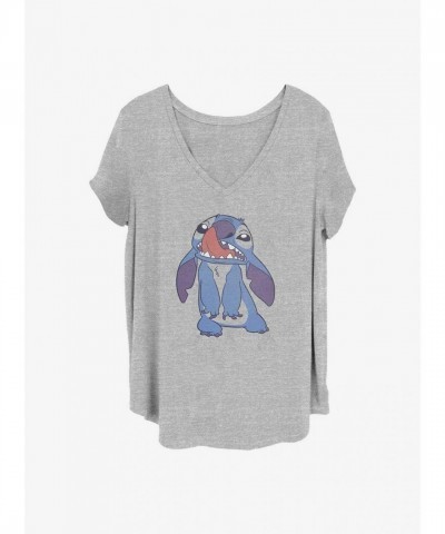 Disney Lilo & Stitch Plus Size Grey T-Shirt for Girls