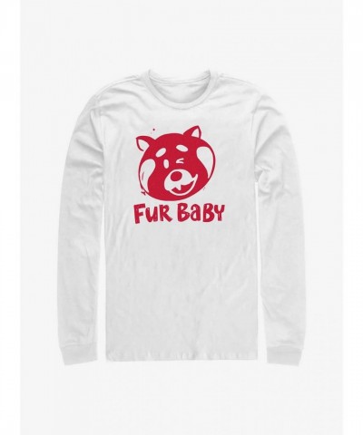 Disney Pixar Turning Red Adorable Fur Baby Boy Long Sleeve T-Shirt - White