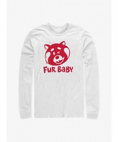 Disney Pixar Turning Red Adorable Fur Baby Boy Long Sleeve T-Shirt - White